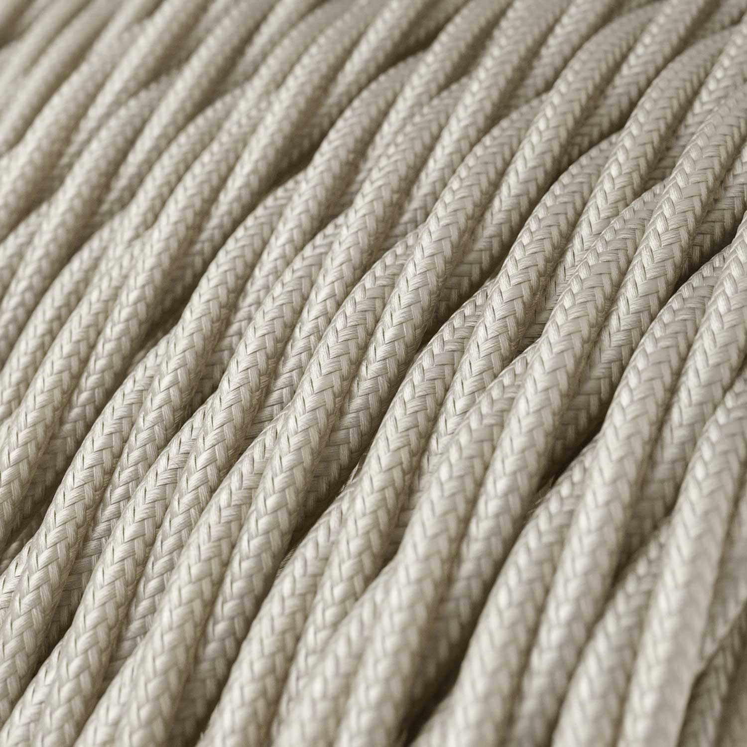 Ivory Rayon covered Twisted electric cable - TM00