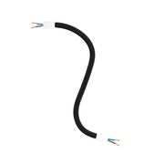 Kit Creative Flex tubo flessibile di estensione rivestito in tessuto RM04 Nero con terminali metallici Bianco opaco 30 cm