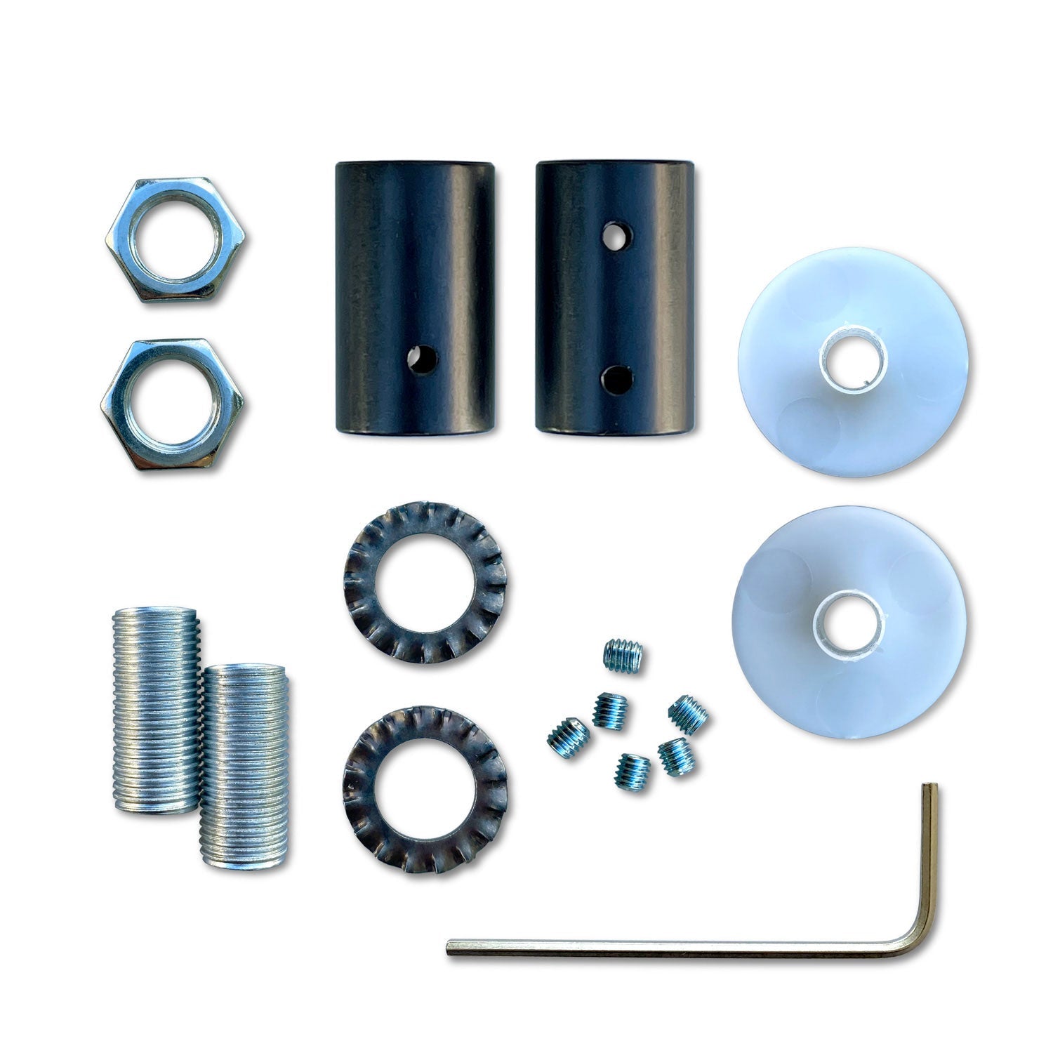 Kit Creative Flex tubo flessibile di estensione rivestito in tessuto RM04 Nero con terminali metallici Nero 30 cm