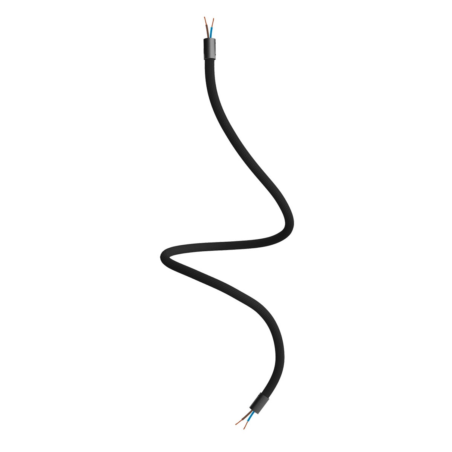 Kit Creative Flex tubo flessibile di estensione rivestito in tessuto RM04 Nero con terminali metallici Nero 90 cm