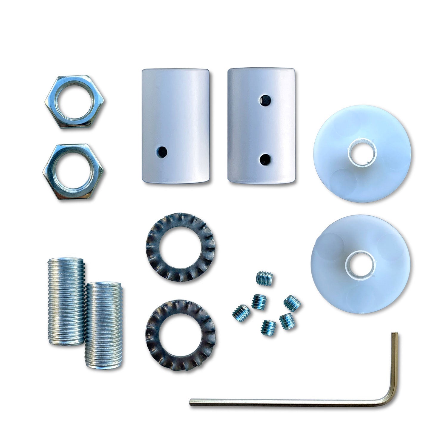 Kit Creative Flex tubo flessibile di estensione rivestito in tessuto RM13 Marrone con terminali metallici Bianco opaco 30 cm