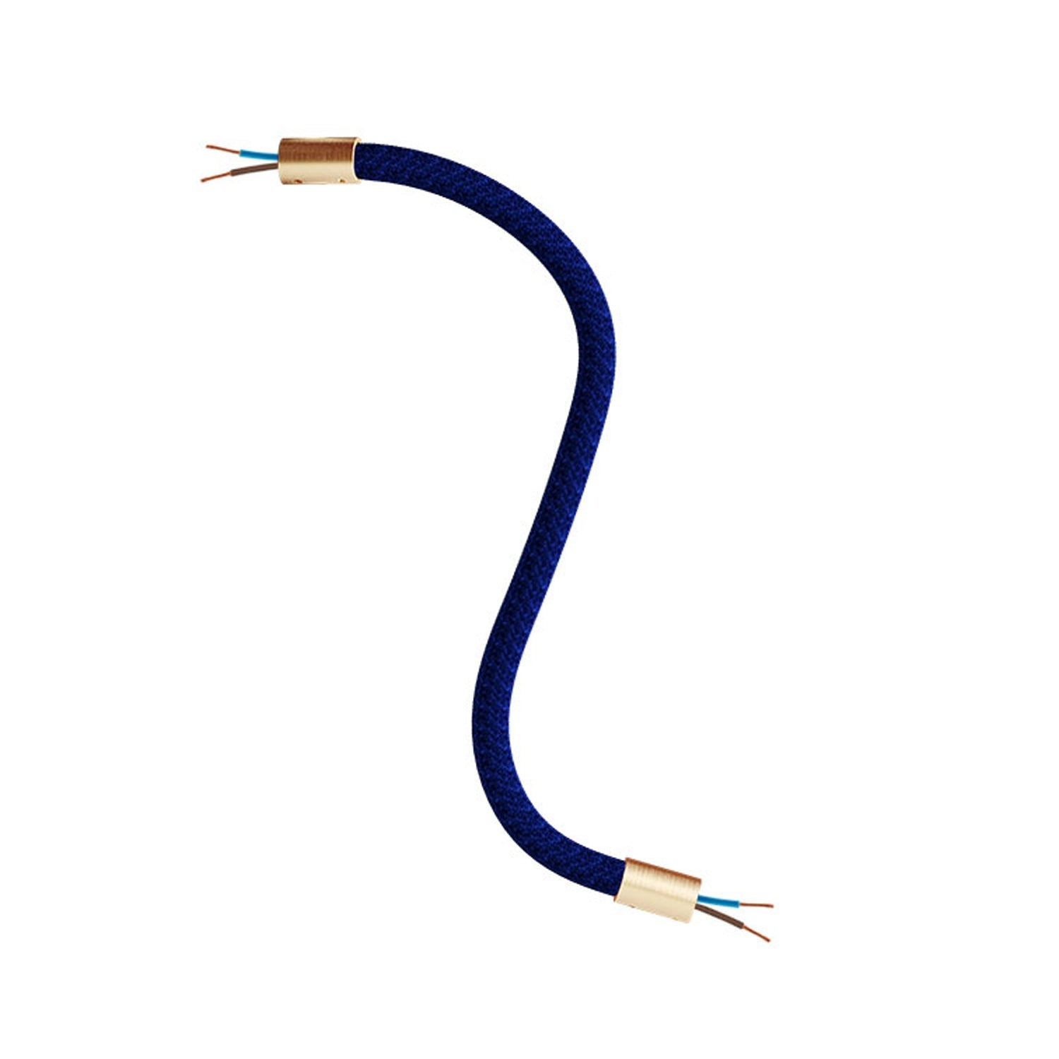 Kit Creative Flex tubo flessibile di estensione rivestito in tessuto RM20 Blu scuro con terminali metallici Bronzo satinato 30 cm