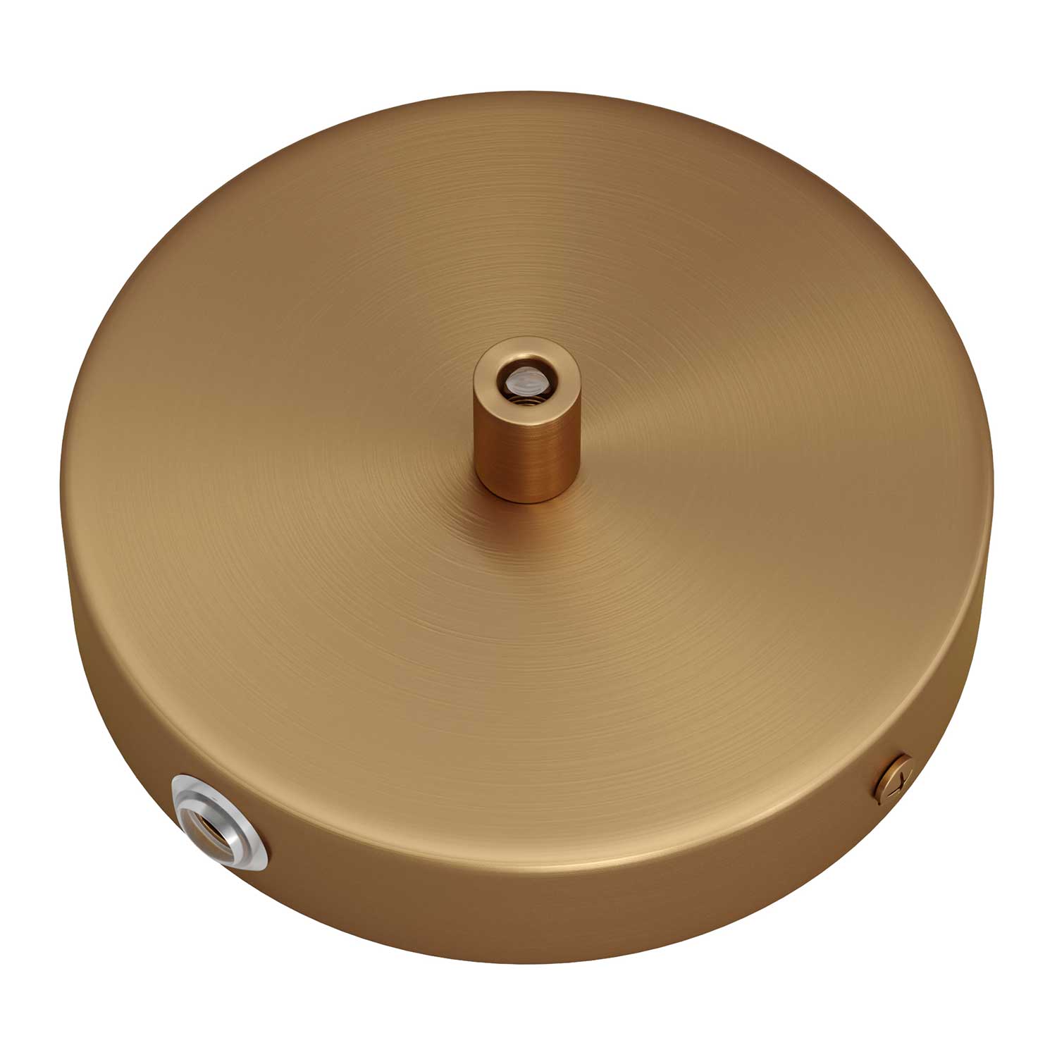 Kit rosone cilindrico in metallo a 1 foro centrale e 2 fori laterali - Bronzo satinato Cilindrico