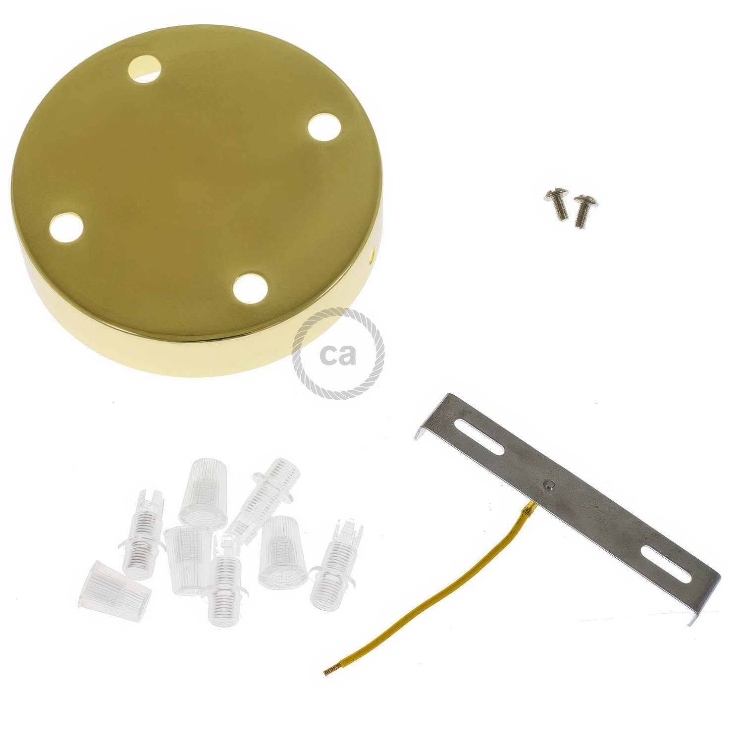 Kit rosone cilindrico in metallo a 4 fori - Ottone Conico