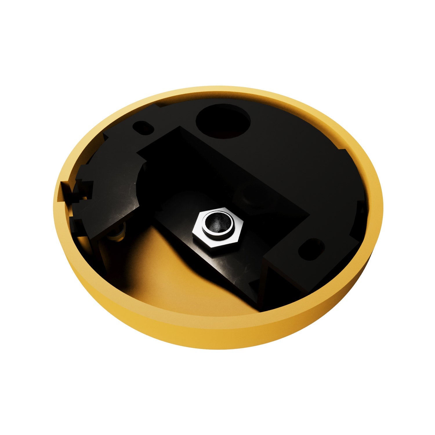 Kit rosone in silicone con foro centrale e predisposizione per foro laterale - Giallo