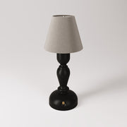 Lampada portatile ricaricabile Cabless14 con lampadina a goccia e paralume - Nero