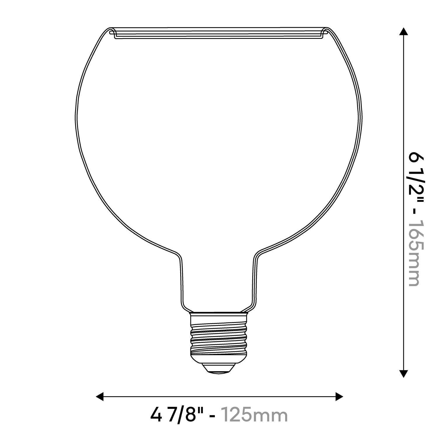 LED Clear Light Bulb Ghost Line CRI 90 G125 4W 300Lm E26 2200K Dimmable - G05