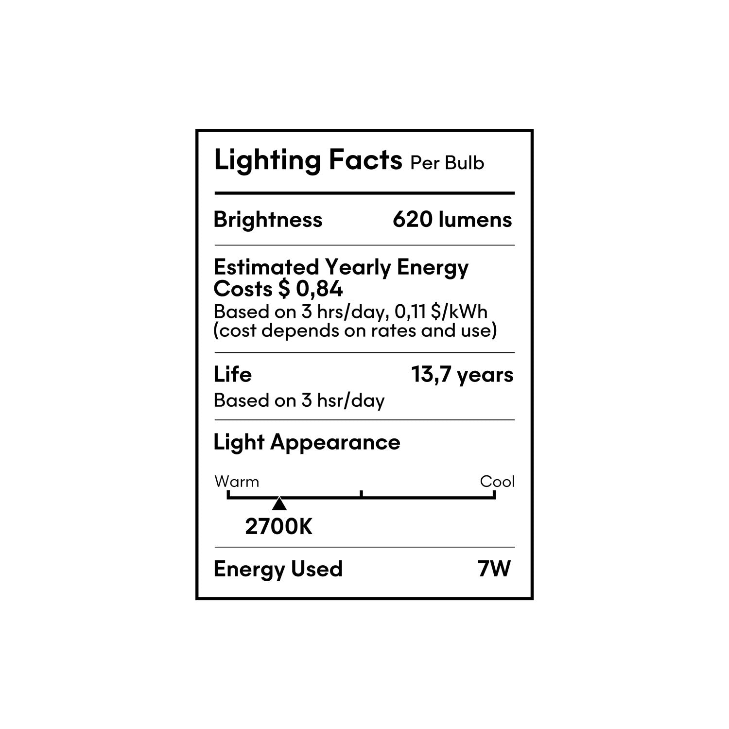 LED Linear Clear S14d 120V Light Bulb CRI 90 - length 500 mm 7W 620Lm 2700K 120V Dimmable - S02
