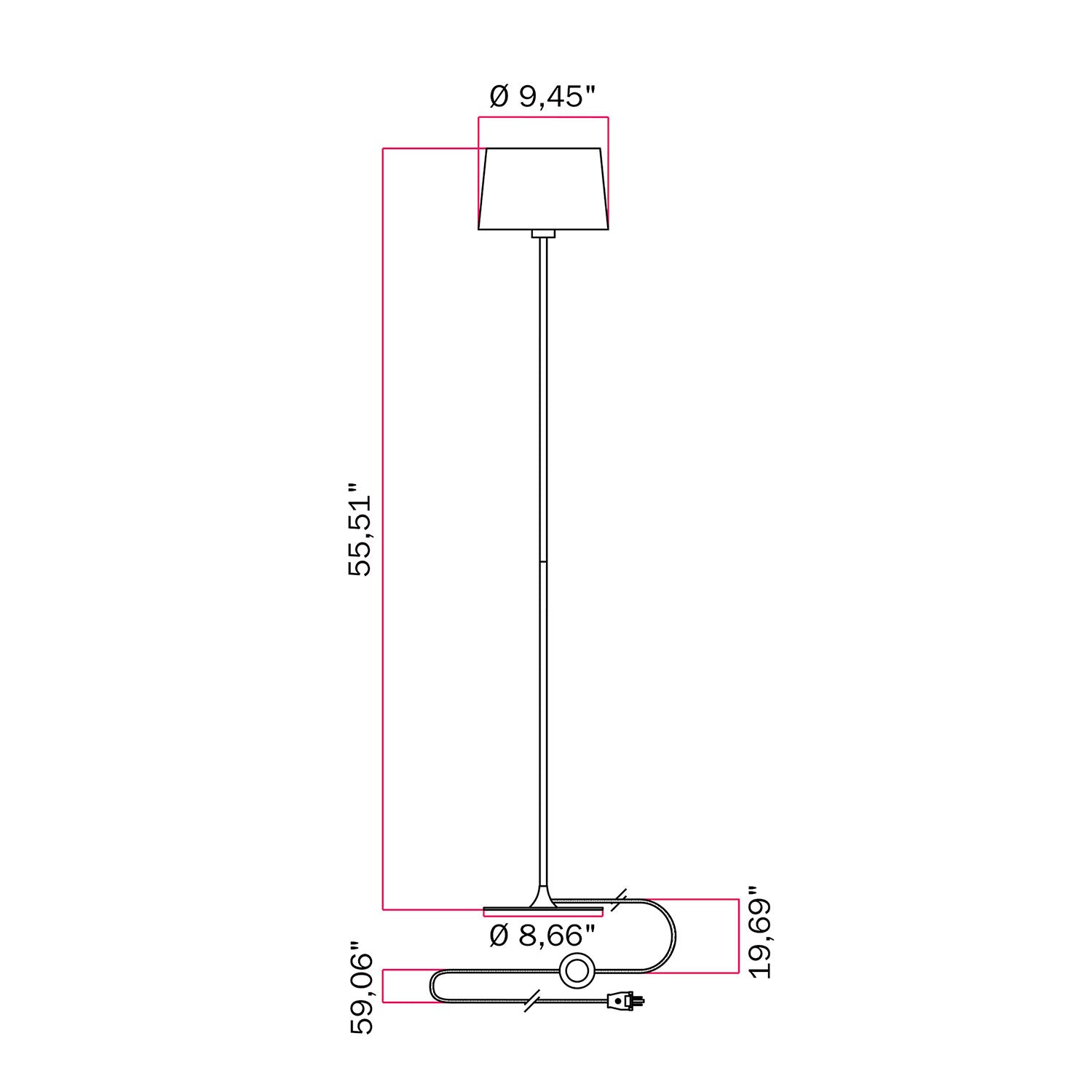 MAG-Y floor lamp with Athena fabric shade - Brushed bronze
