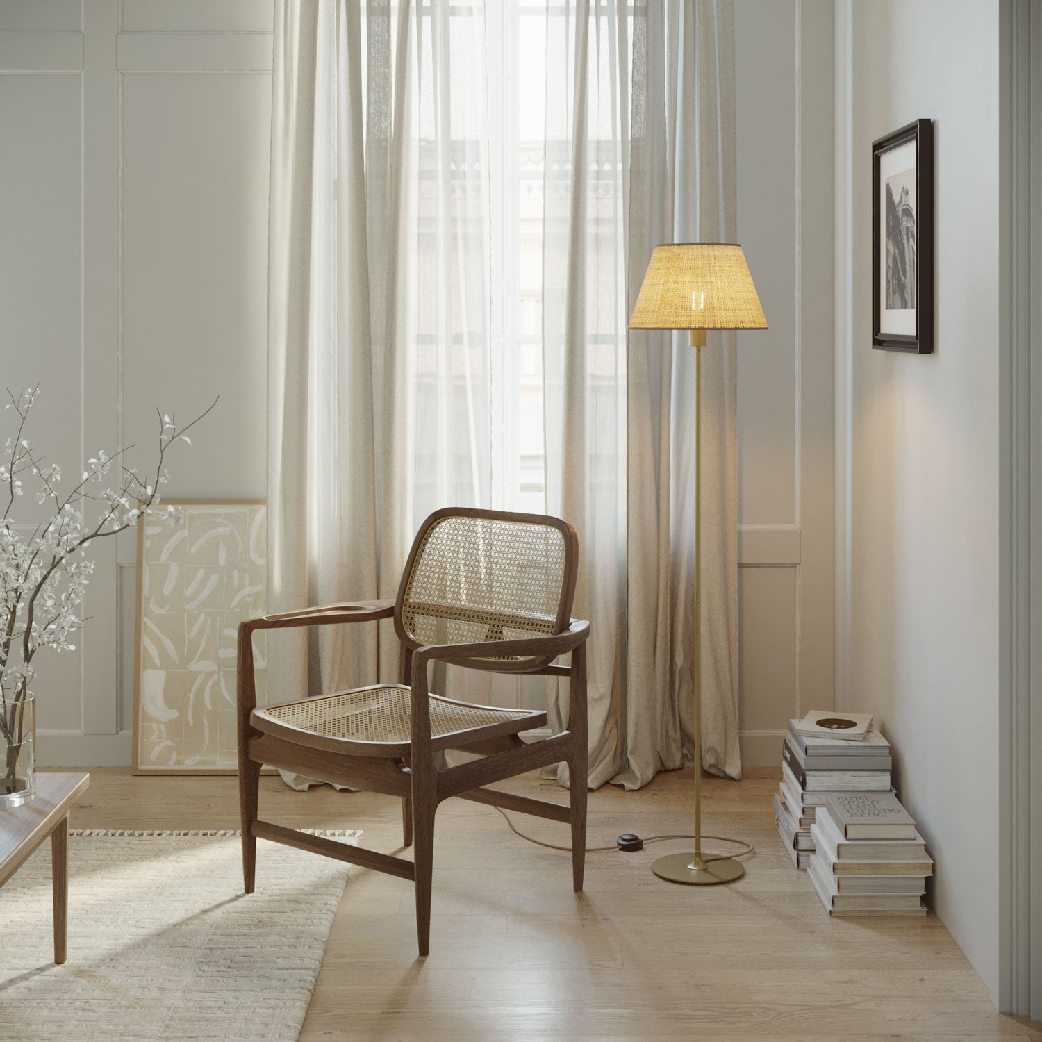 MAG-Y floor lamp with Impero M shade - Brushed bronze