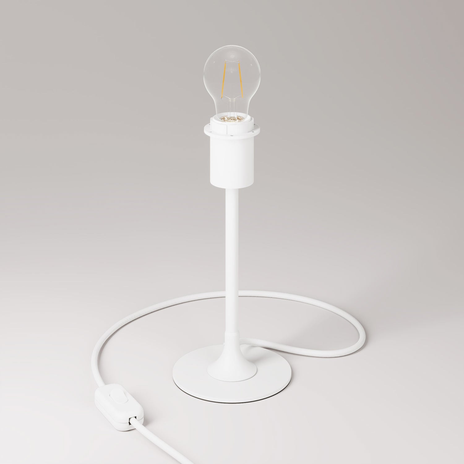 MAG-Y metal table lamp with fitting for lampshade - Matt white