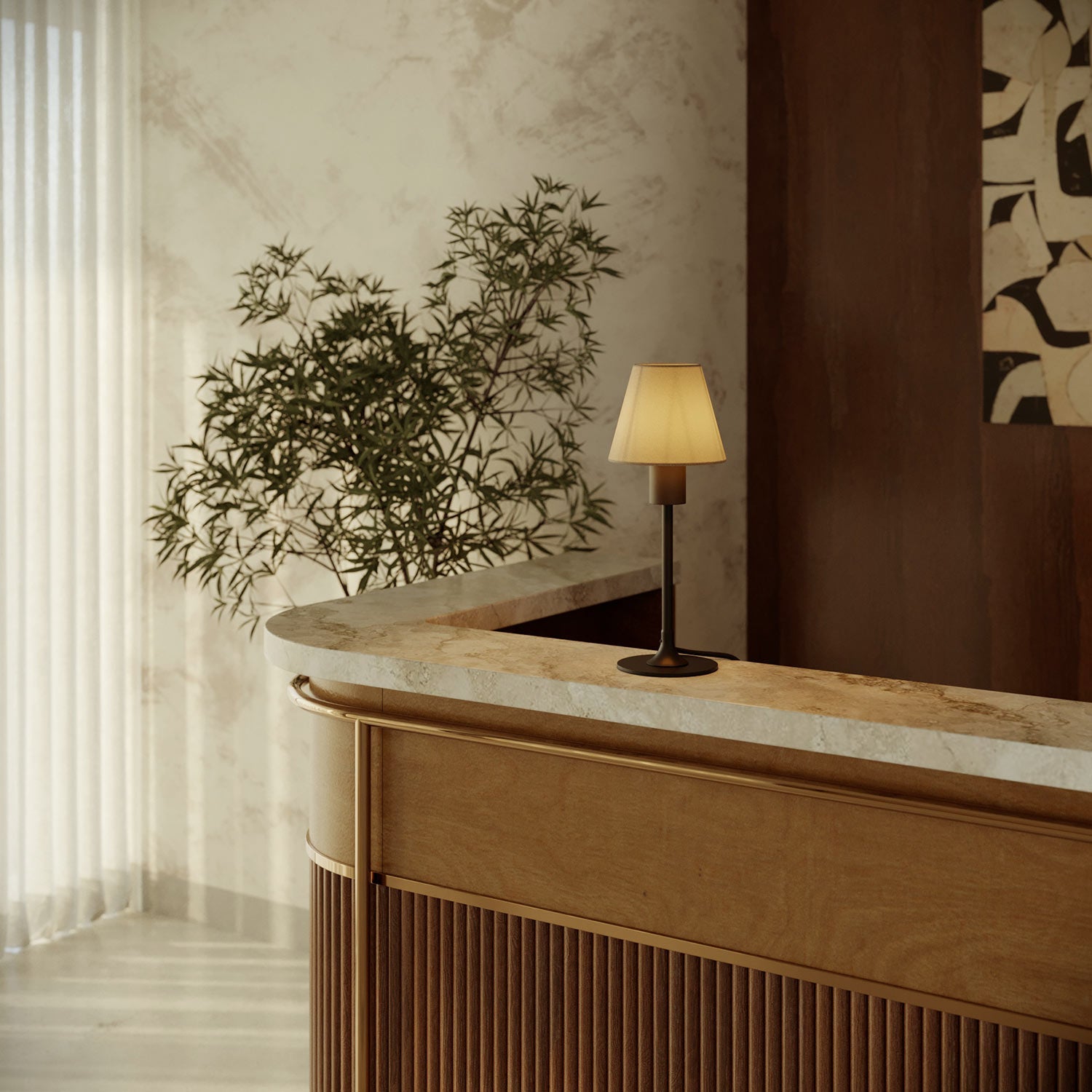 MAG-Y table lamp with canvas shade - Black