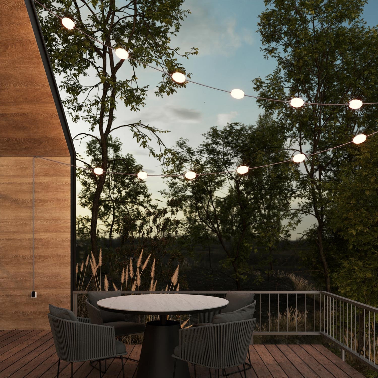 Outdoor 12-Light String Light for wet locations Gray, Power supply with US plug - Marina12
