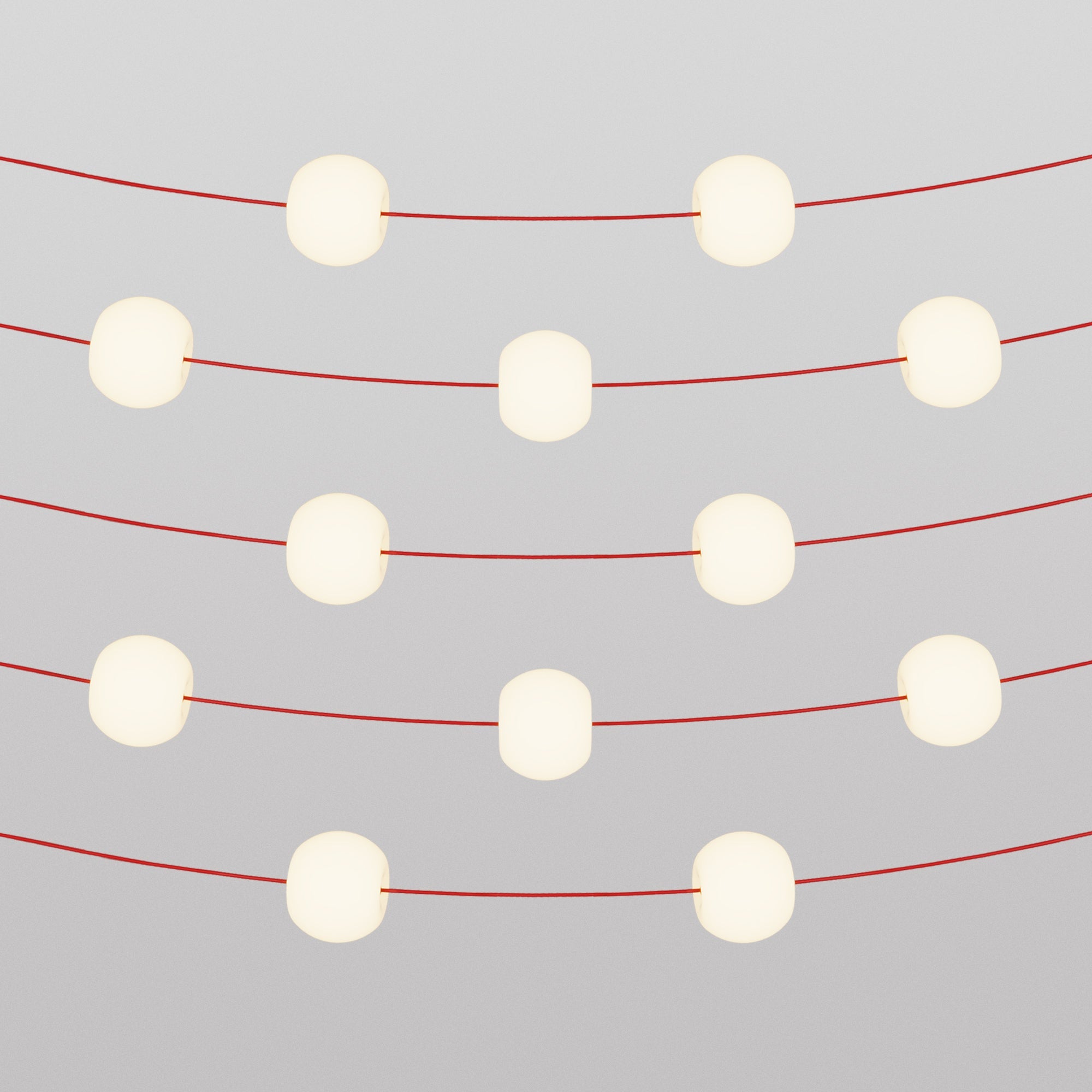 Outdoor 12-Light String Light for wet locations Starfish Red, Power supply with US plug - Marina12 Cherry