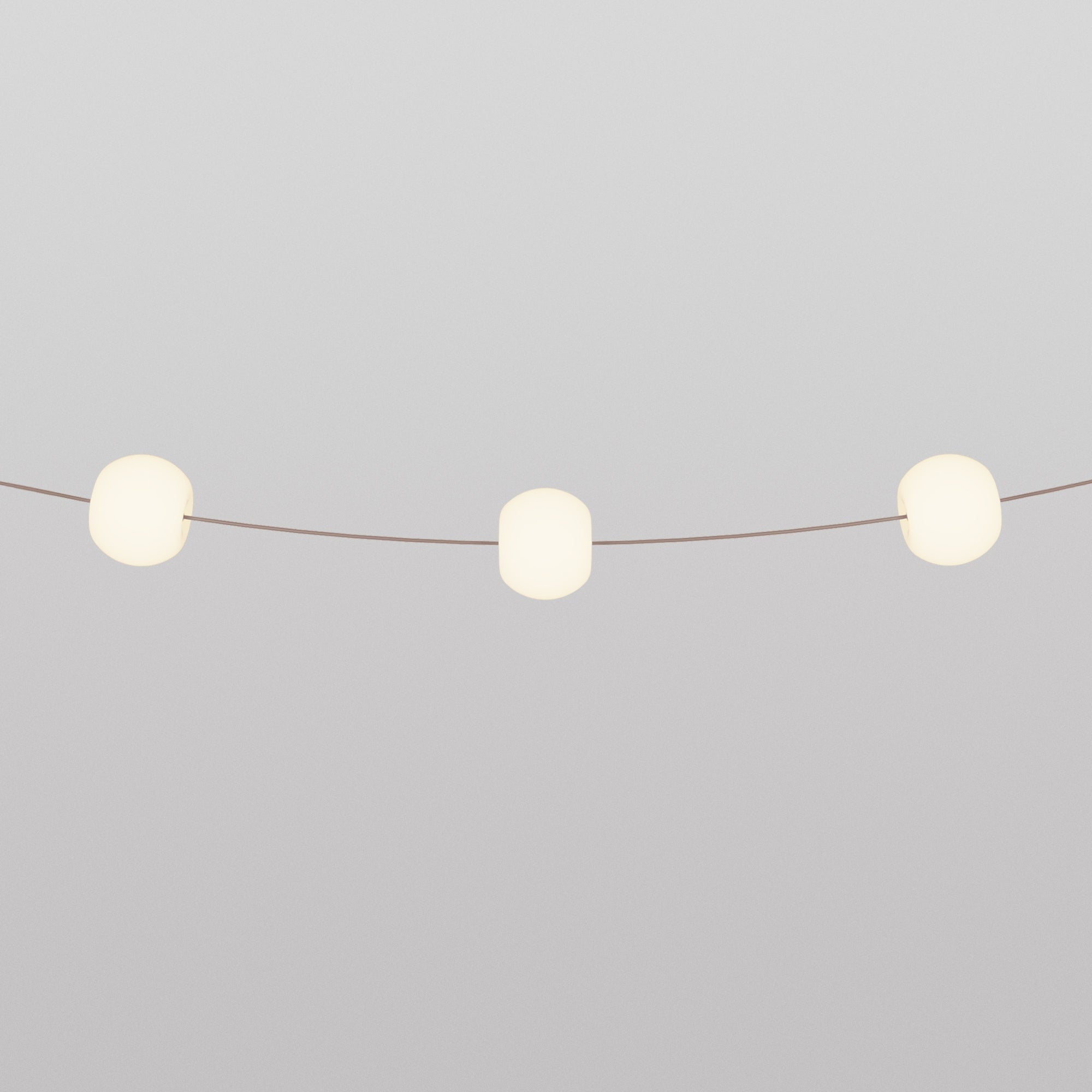 Outdoor 3-Light String Light for wet locations Desert Brown, Power supply with US plug - Marina3 Cherry 70 cm