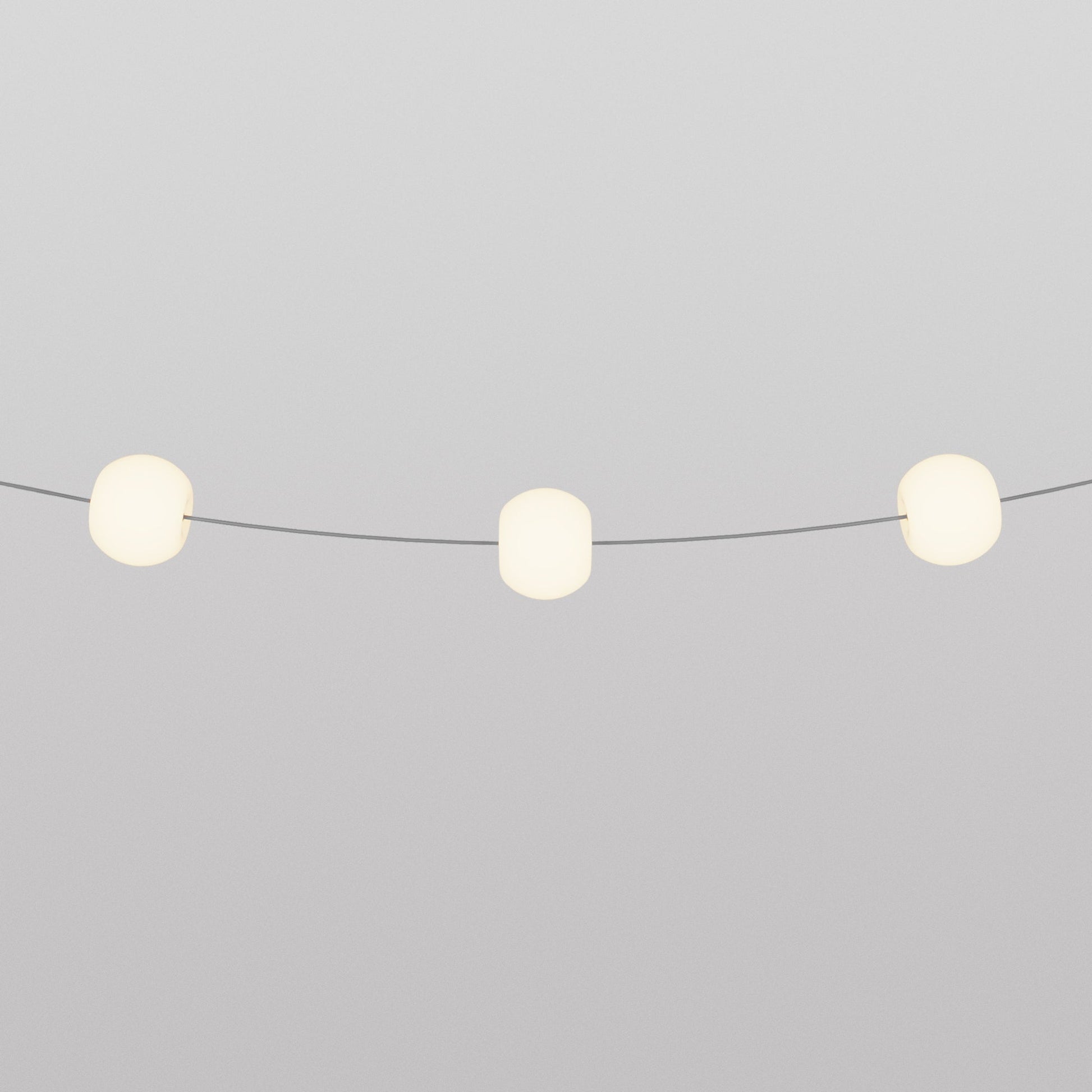 Outdoor 3-Light String Light for wet locations Gray, Power supply with US plug - Marina3 Cherry 70 cm