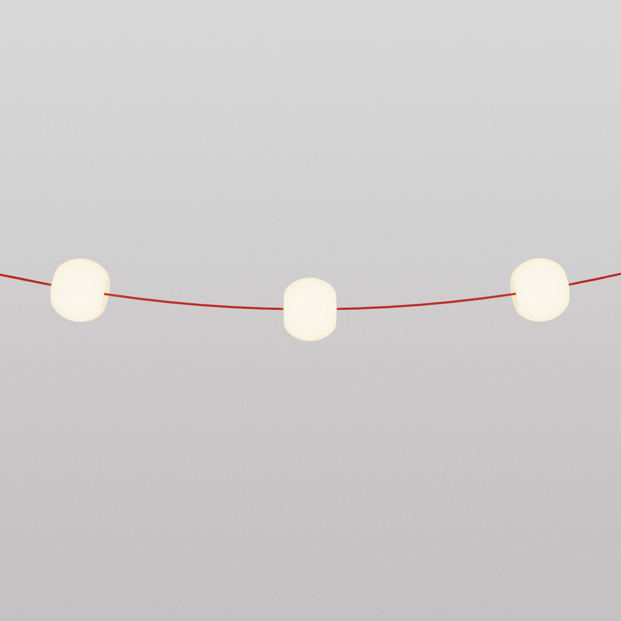 Outdoor 3-Light String Light for wet locations Starfish Red, Power supply with US plug - Marina3 Cherry 70 cm