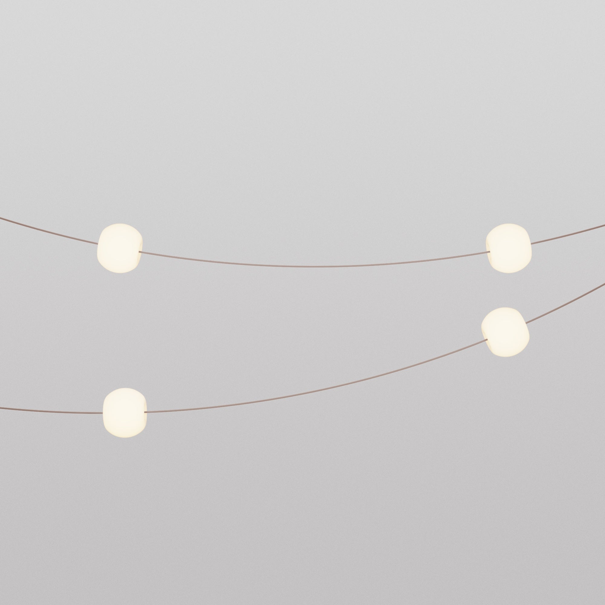 Outdoor 4-Light String Light for wet locations Desert Brown, Power supply with US plug - Marina4 Cherry 140 cm