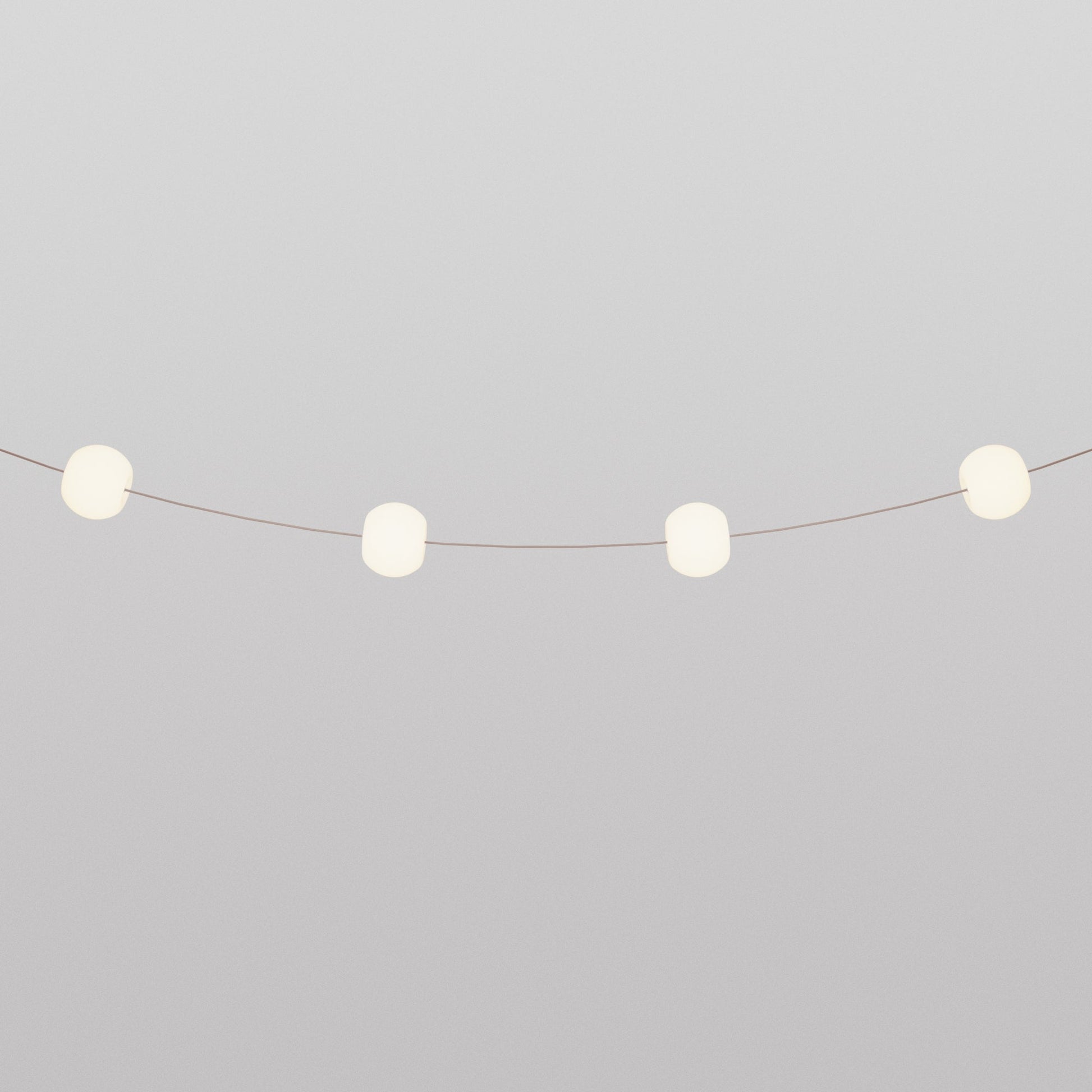 Outdoor 4-Light String Light for wet locations Desert Brown, Power supply with US plug - Marina4 Cherry 70 cm