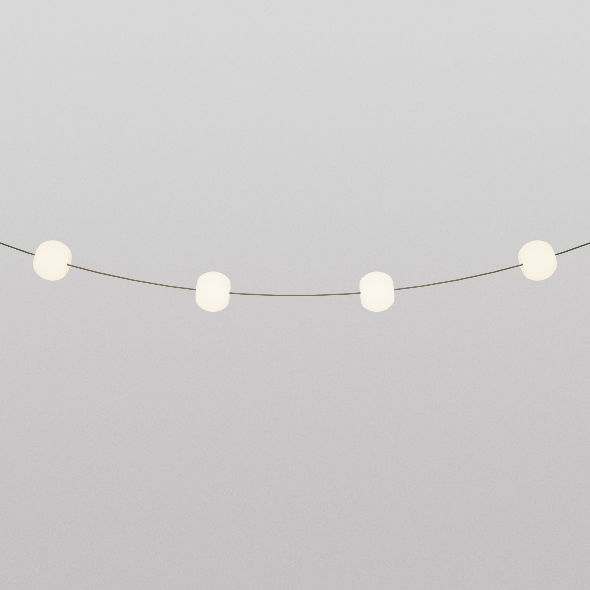 Outdoor 4-Light String Light for wet locations Olive Green, Power supply with US plug - Marina4 Cherry 70 cm