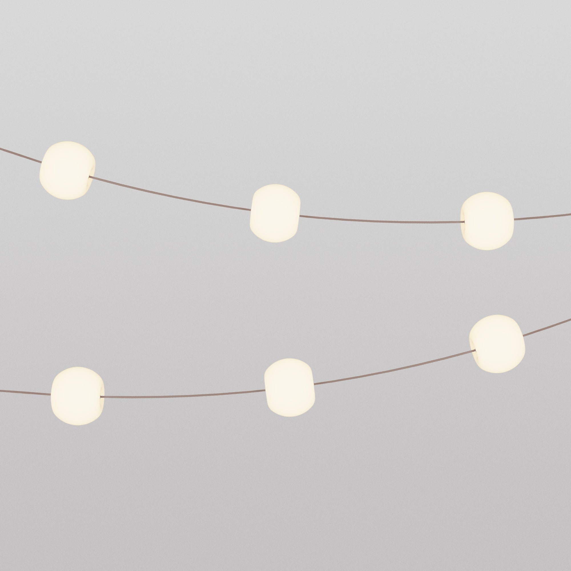 Outdoor 6-Light String Light for wet locations Desert Brown, Power supply with US plug - Marina6 Cherry 70 cm