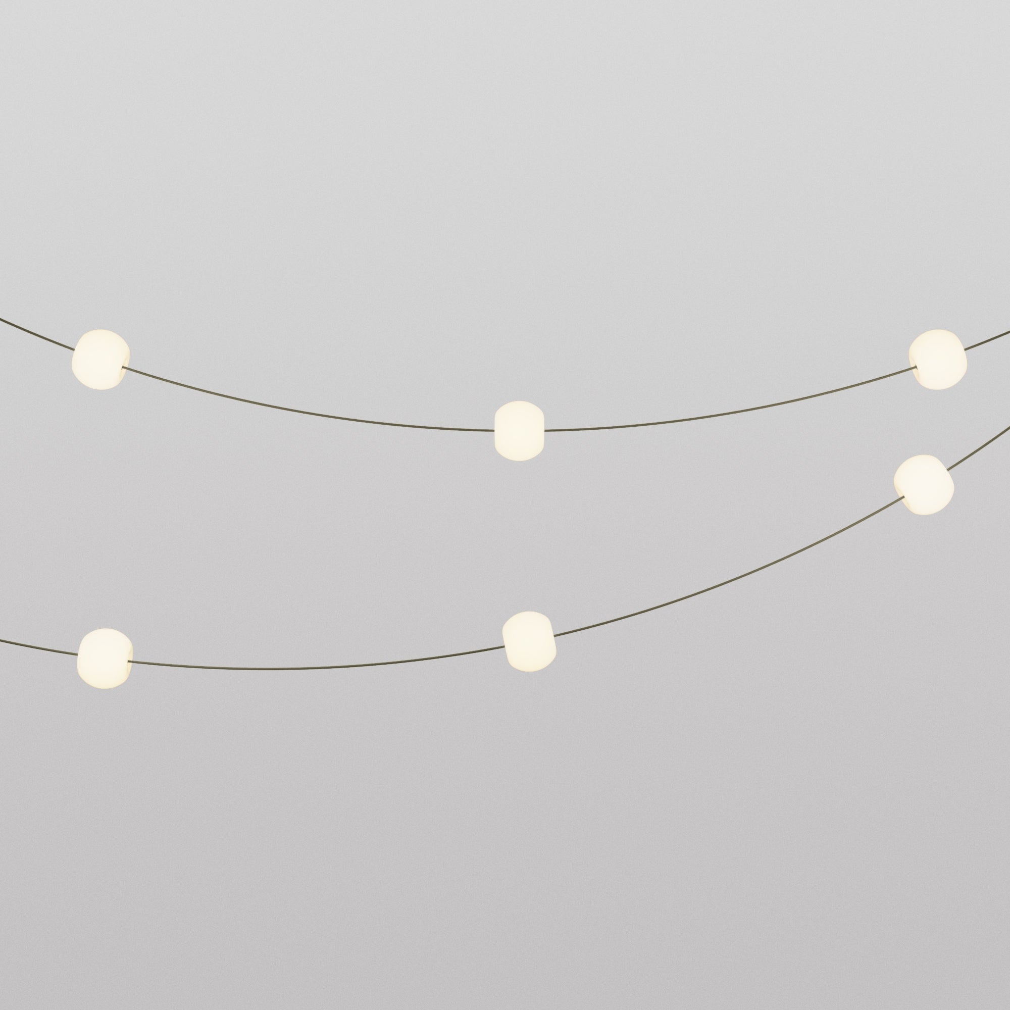 Outdoor 6-Light String Light for wet locations Olive Green, Power supply with US plug - Marina6 Cherry 140 cm