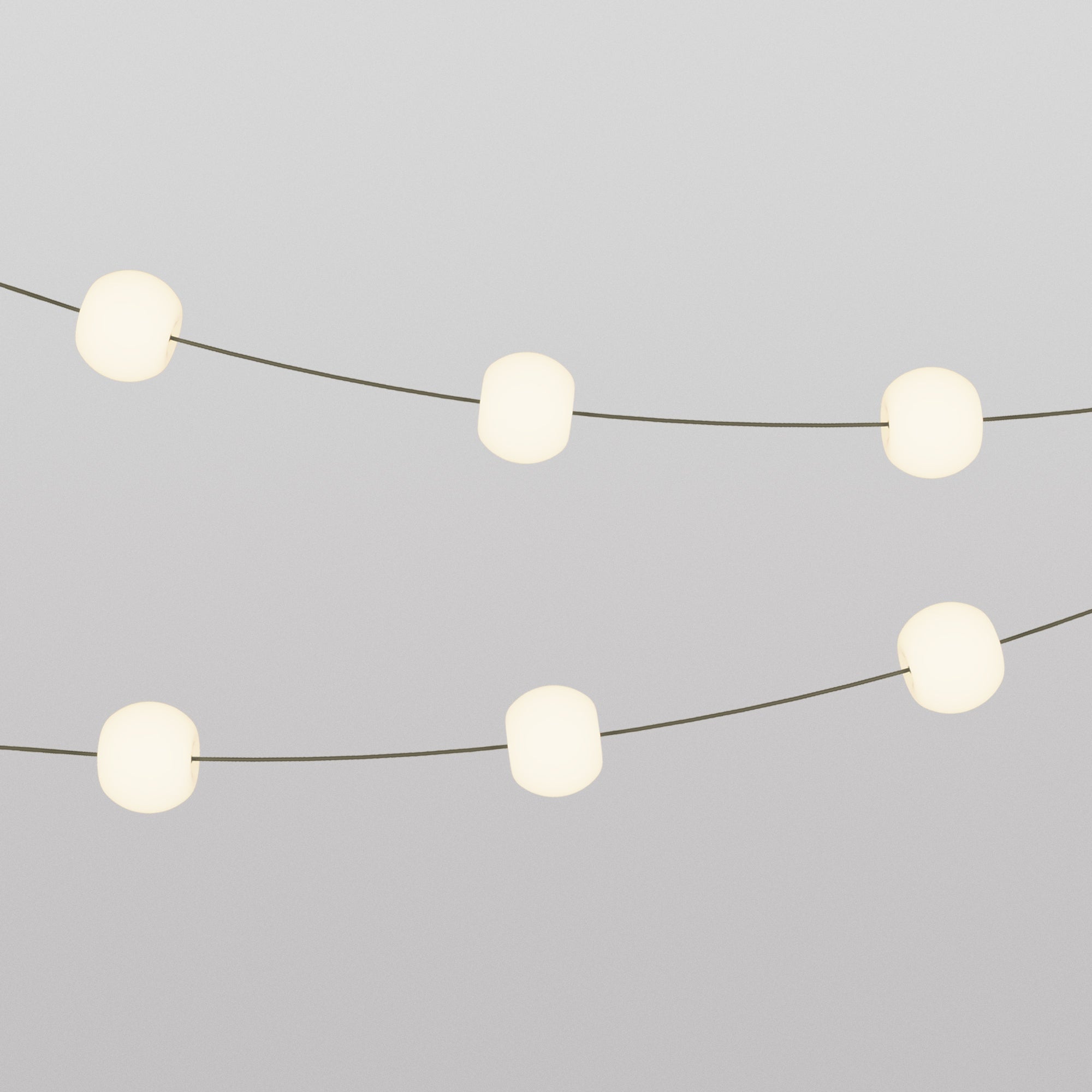 Outdoor 6-Light String Light for wet locations Olive Green, Power supply with US plug - Marina6 Cherry 70 cm