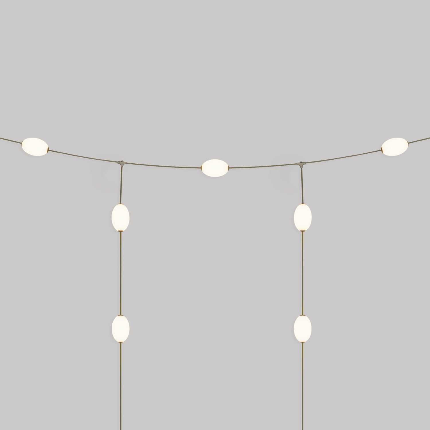 Outdoor Net String Light 7-Light for wet locations Olive Green, Power supply with US plug - Marina GRID