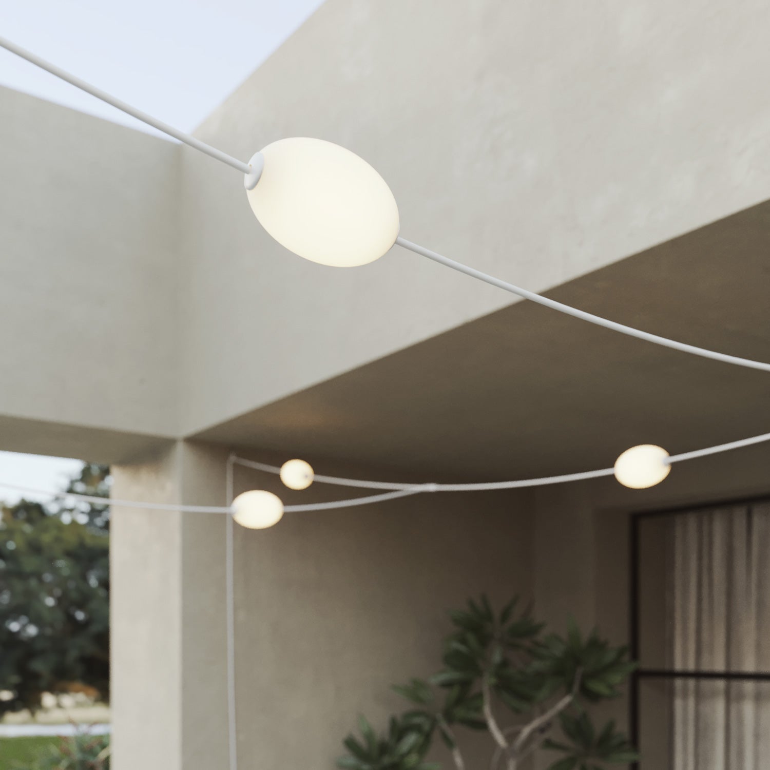 Outdoor Net String Light 7-Light for wet locations White Sand, Power supply with US plug - Marina GRID