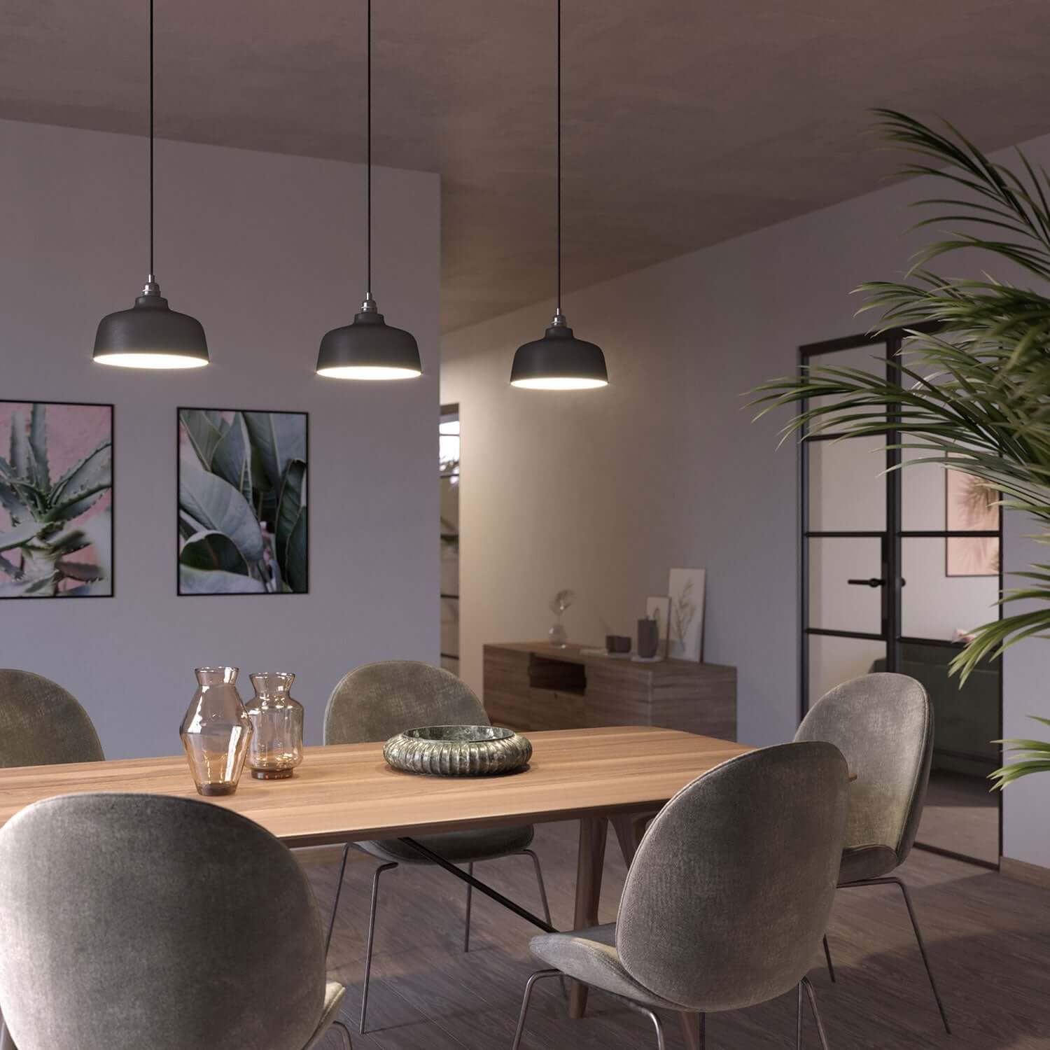 Paralume Coppa in ceramica, collezione Materia - Made in Italy - Lavagna