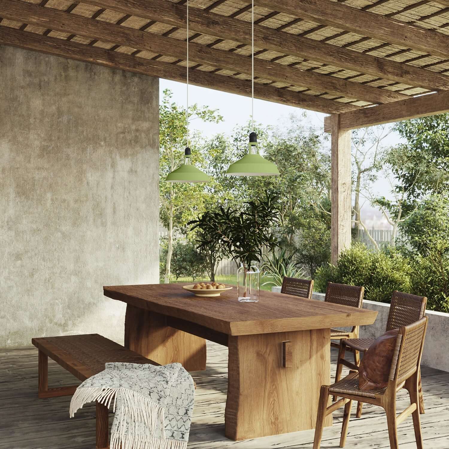 Paralume Harbour in metallo smaltato con attacco E27, diametro 38 cm - Verde prato