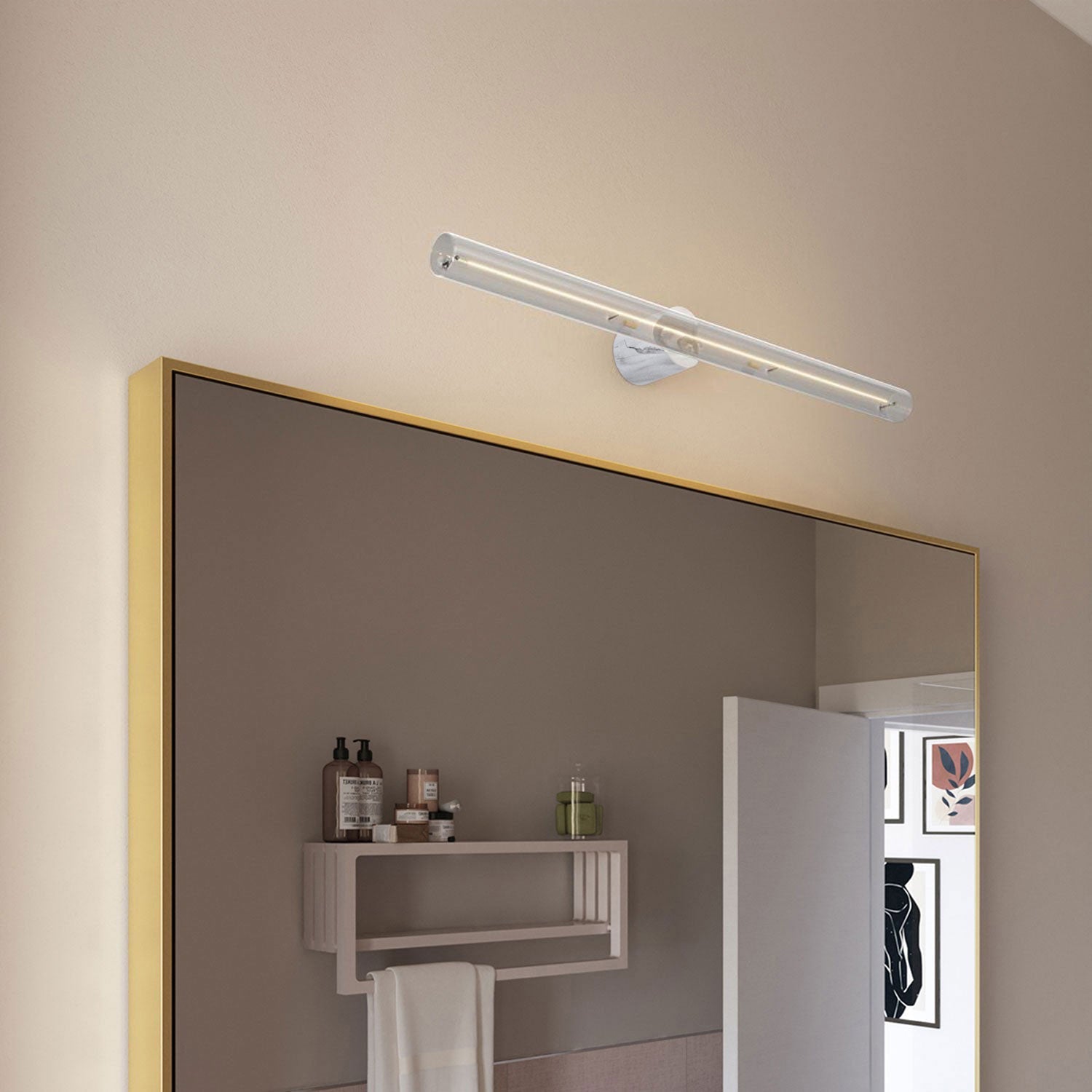 Portalampada esse14 da parete o soffitto con attacco S14d - Waterproof IP44 - Effetto White marble