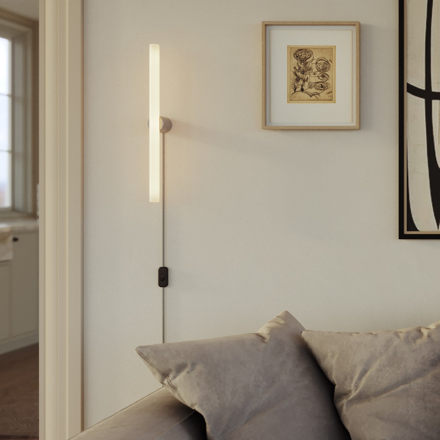 Portalampada S14d Spostaluce in metallo da parete o soffitto - Titanio satinato