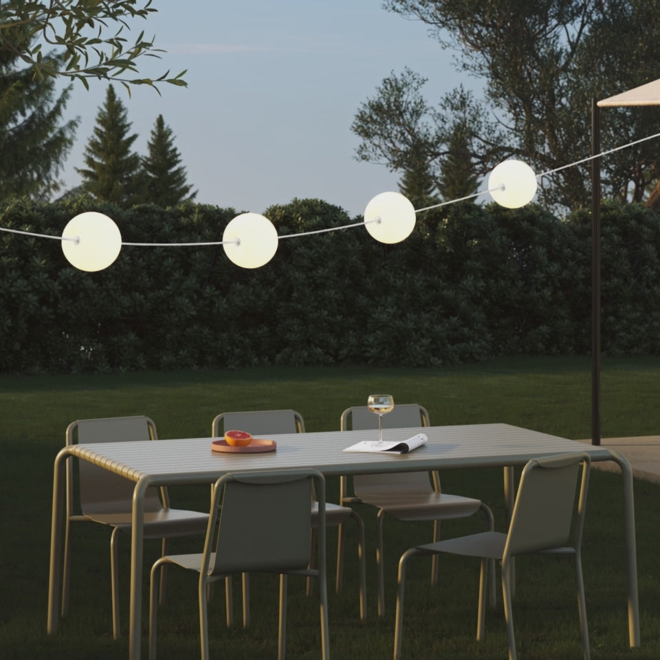 Cargar vídeo: Outdoor 4-Light String Light for wet locations Starfish Red, Power supply with US plug - Marina4 Cherry