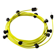 Ready-to-use 40ft String Light with 10 black Sockets, Hook and Plug - CF10