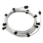 Ready-to-use 40ft String Light with 10 black Sockets, Hook and Plug - CM02