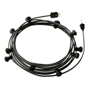 Ready-to-use 40ft String Light with 10 black Sockets, Hook and Plug - CM03