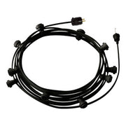 Ready-to-use 40ft String Light with 10 black Sockets, Hook and Plug - CM04