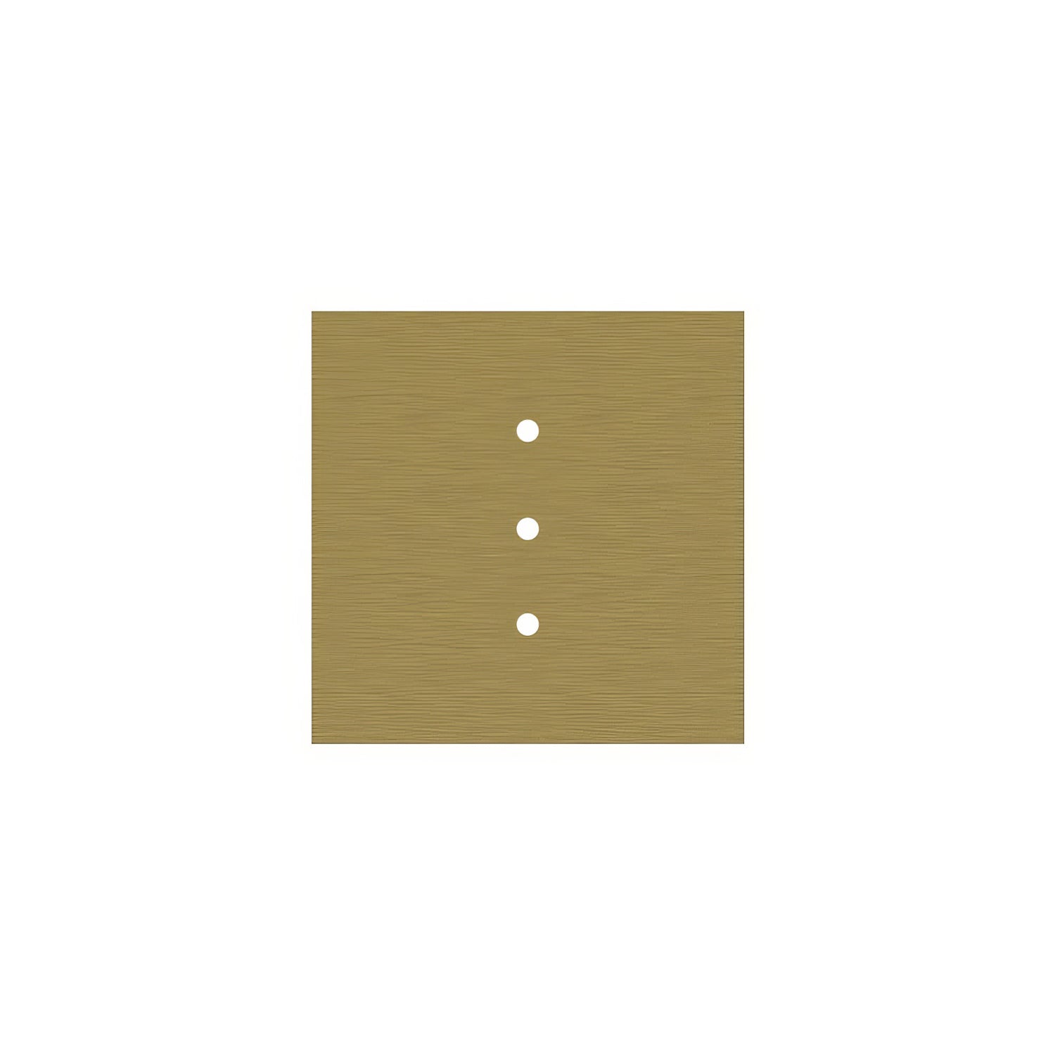 Rosone Rose-One quadrato, 200 mm con 3 fori in linea e 4 fori laterali - Dibond Ottone satinato Bianco