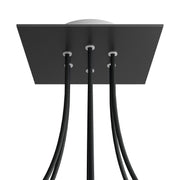 Rosone Rose-One quadrato, 200 mm con 6 fori e 4 fori laterali - Nero opaco Bianco