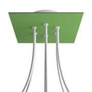 Rosone Rose-One quadrato, 200 mm con 6 fori e 4 fori laterali - Verde prato Bianco