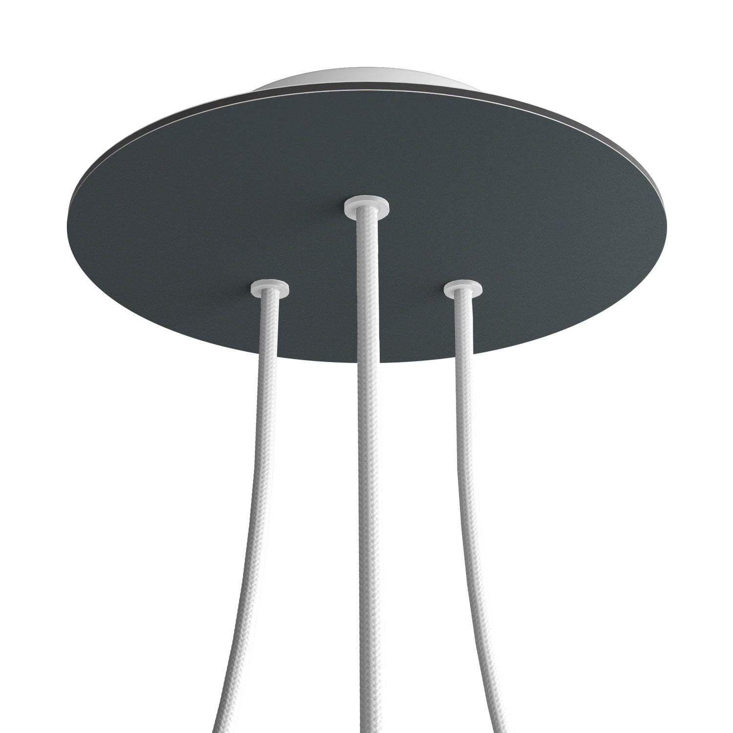 Rosone Rose-One rotondo, diametro 200 mm con 3 fori e 4 fori laterali - Antracite Bianco