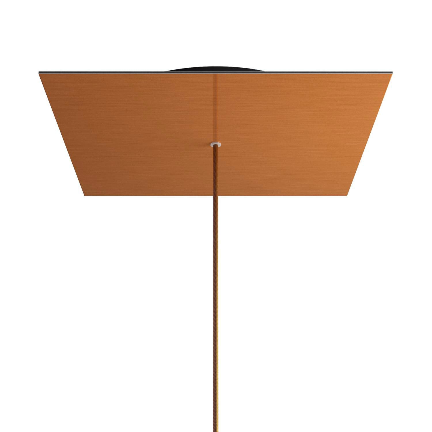 Rosone XXL Rose-One quadrato, 400 mm con 1 foro e 4 fori laterali - Dibond Rame satinato Nero