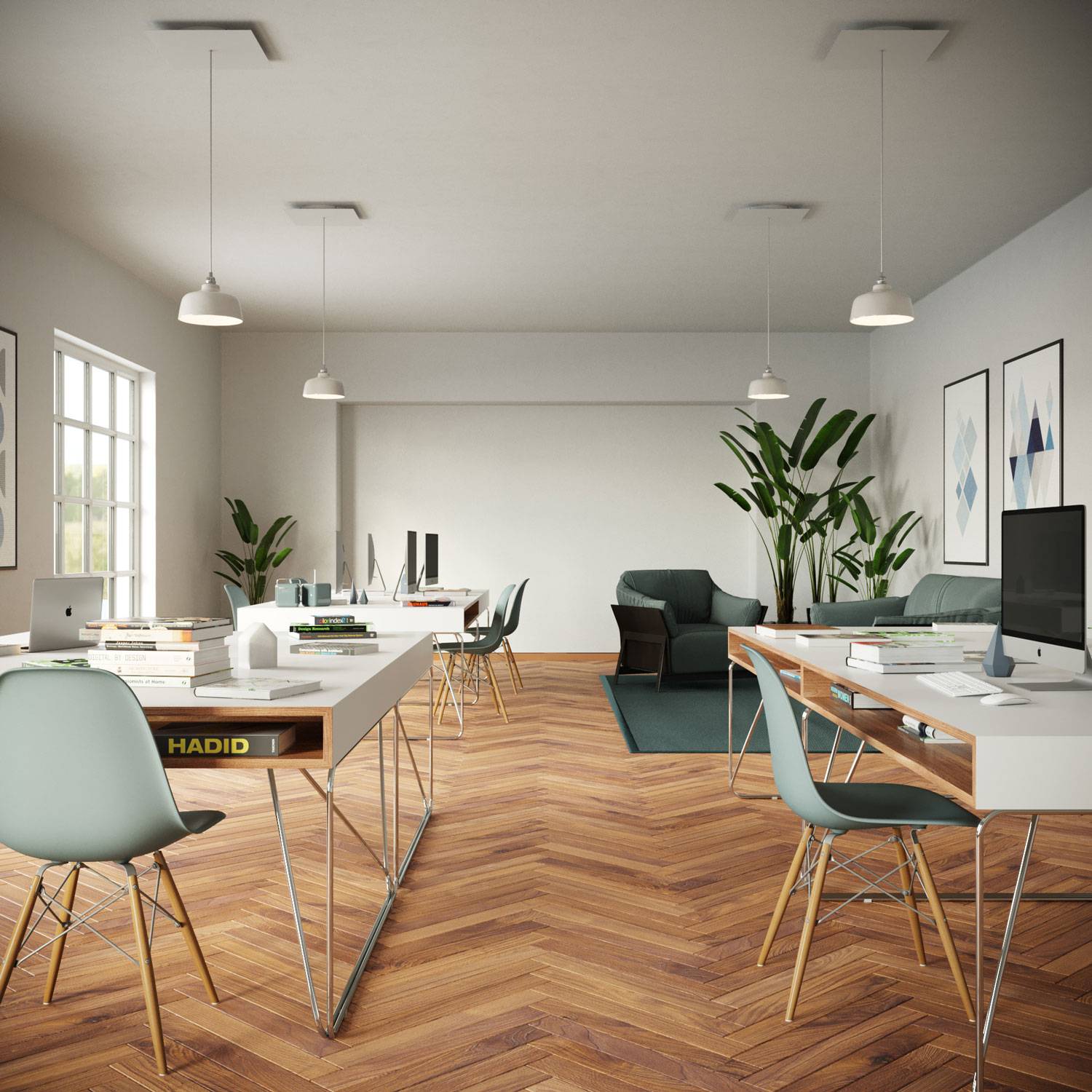 Rosone XXL Rose-One quadrato, 400 mm con 1 foro e 4 fori laterali - Verde prato Bianco