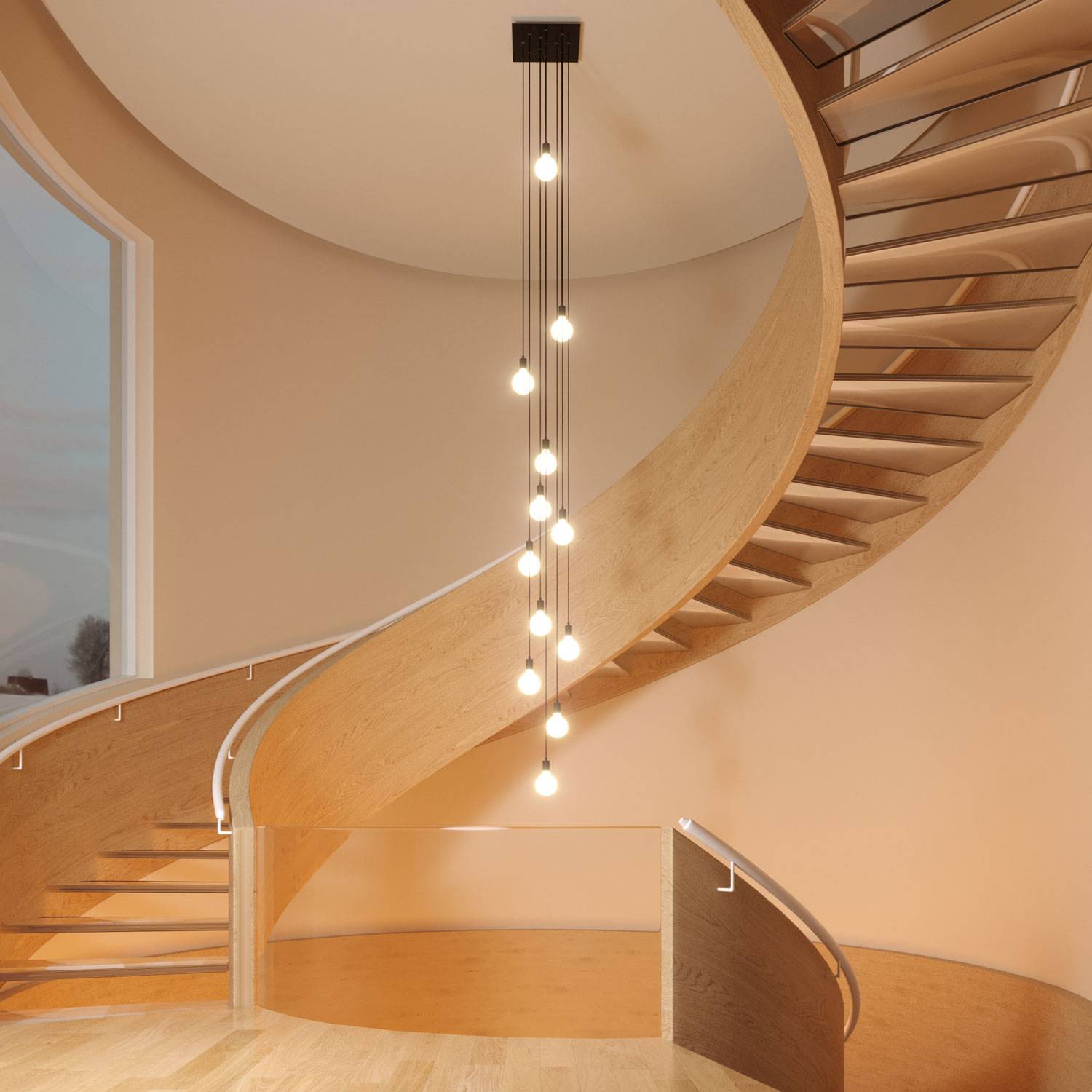 Rosone XXL Rose-One quadrato, 400 mm con 12 fori e 4 fori laterali - Petrolio Bianco