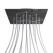 Rosone XXL Rose-One quadrato, 400 mm con 14 fori e 4 fori laterali - Marmo Marquina Bianco