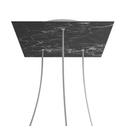 Rosone XXL Rose-One quadrato, 400 mm con 3 fori e 4 fori laterali - Marmo Marquina Bianco