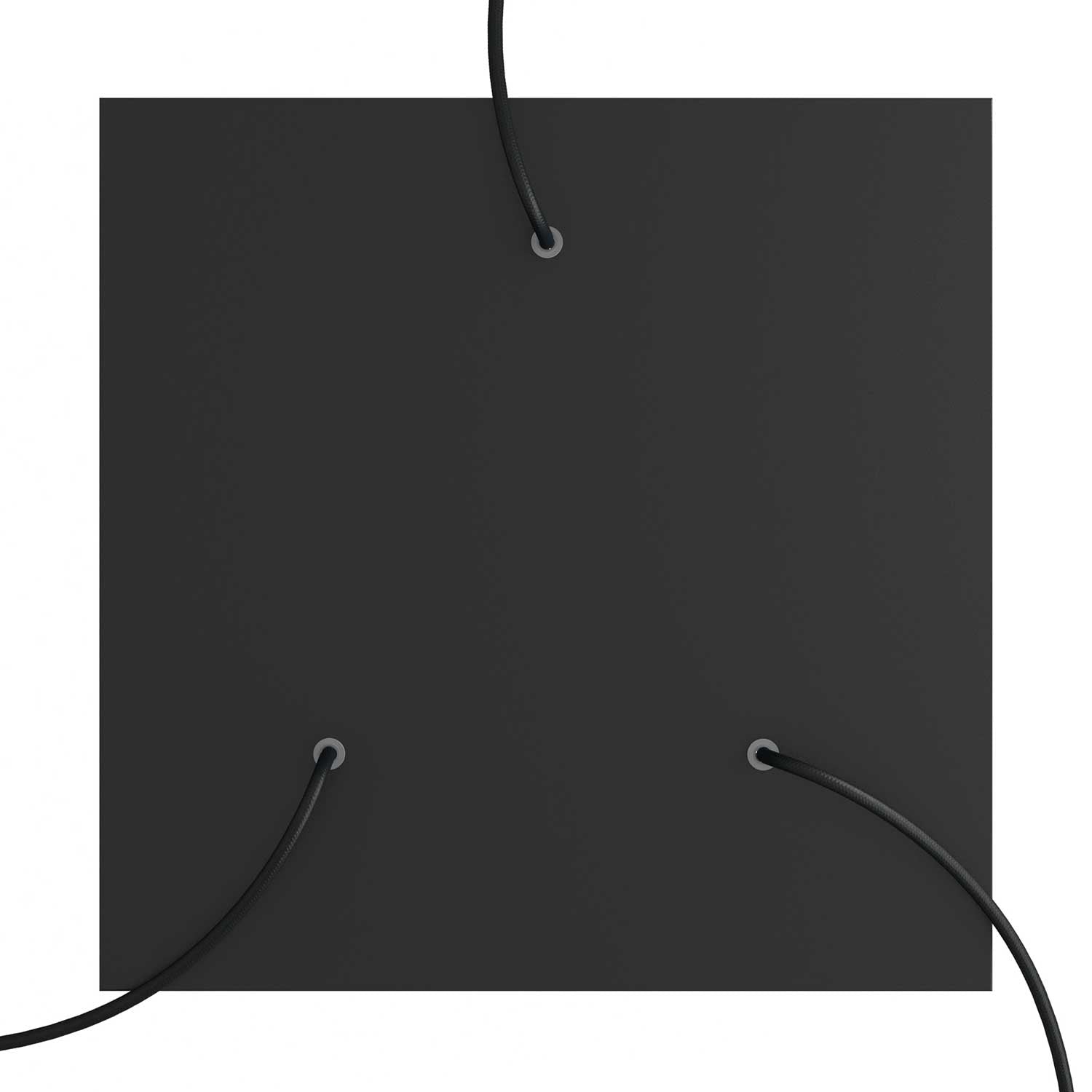 Rosone XXL Rose-One quadrato, 400 mm con 3 fori e 4 fori laterali - Nero opaco Bianco