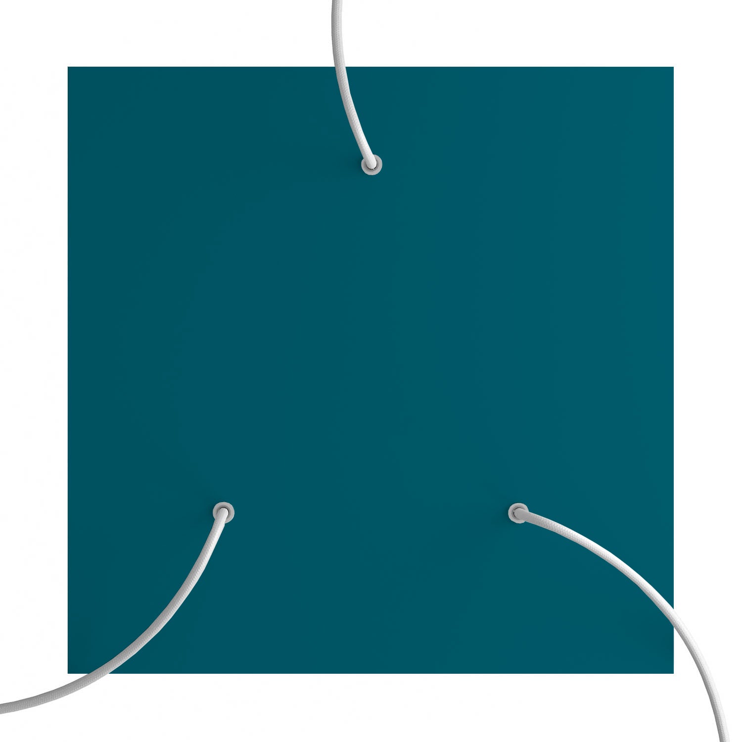 Rosone XXL Rose-One quadrato, 400 mm con 3 fori e 4 fori laterali - Petrolio Bianco