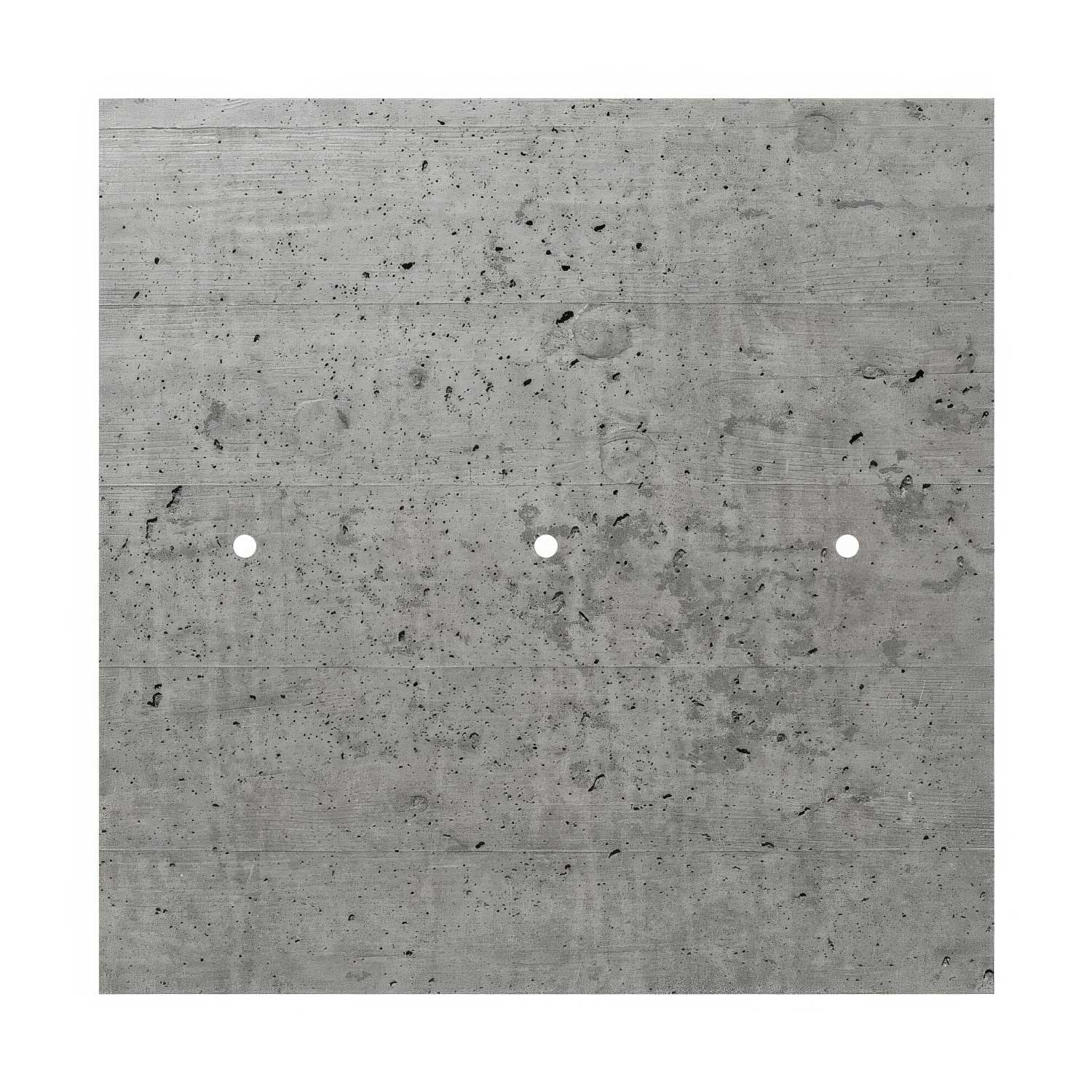 Rosone XXL Rose-One quadrato, 400 mm con 3 fori in linea e 4 fori laterali - Cemento Bianco
